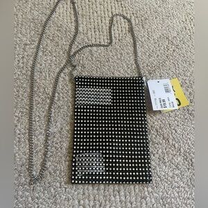 Black and Silver Rhinestone Mini Bag by mix 6 NWT